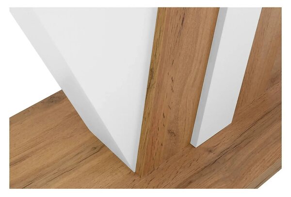 Masa extensibila ZATAR, stejar wotan/alb, PAL laminat, 125/170x75x76 c