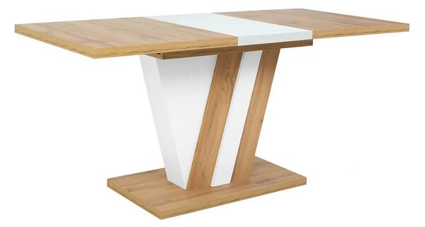 Masa extensibila ZATAR, stejar wotan/alb, PAL laminat, 125/170x75x76 c