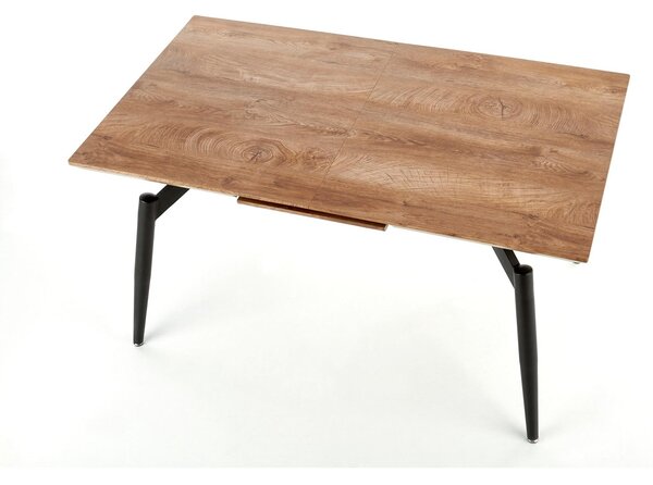 Masa extensibila CAMBELL, negru/stejar, 140/180x80x74 cm