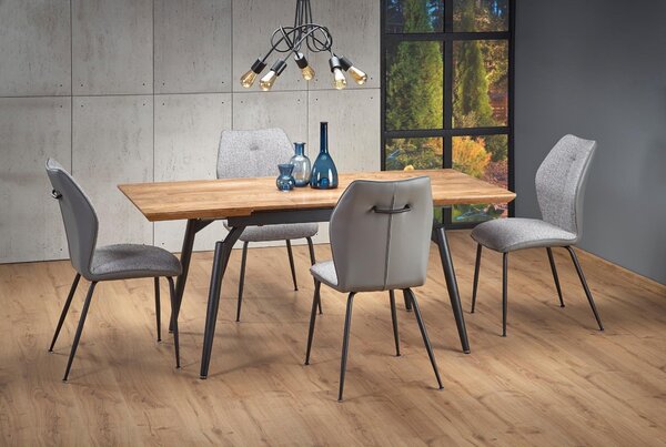 Masa extensibila CAMBELL, negru/stejar, 140/180x80x74 cm