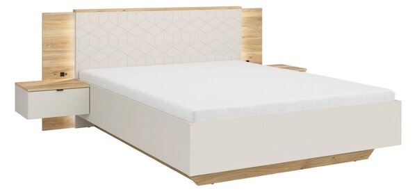 Cadru pat GLAMOUR A 160x200, casmir/stejar, PAL