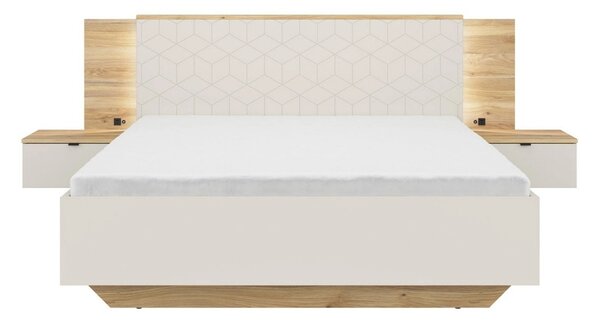Cadru pat GLAMOUR A 160x200, casmir/stejar, PAL