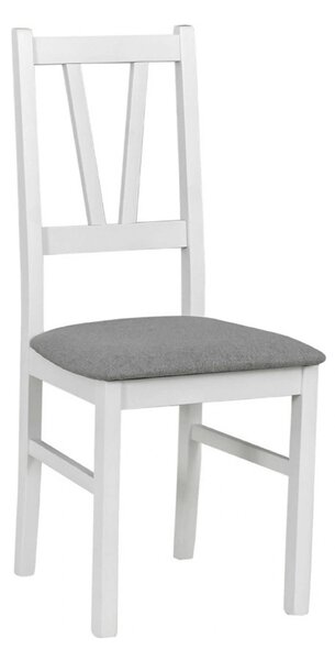 Scaun FILO, alb/gri, stofa clasica/lemn, 43x50x94 cm