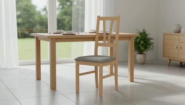 Scaun FILO, stejar sonoma/gri, stofa clasica/lemn, 43x50x94 cm