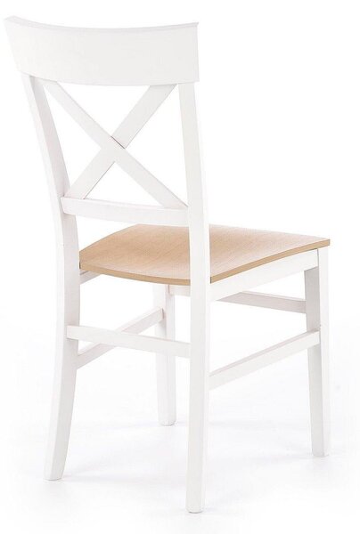 Scaun alb lemn masiv Tutti, 44X56X90 CM