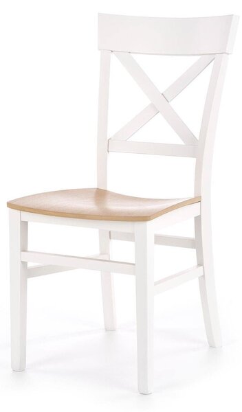 Scaun alb lemn masiv Tutti, 44X56X90 CM