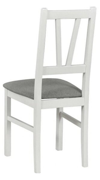Scaun FILO, alb/gri, stofa clasica/lemn, 43x50x94 cm