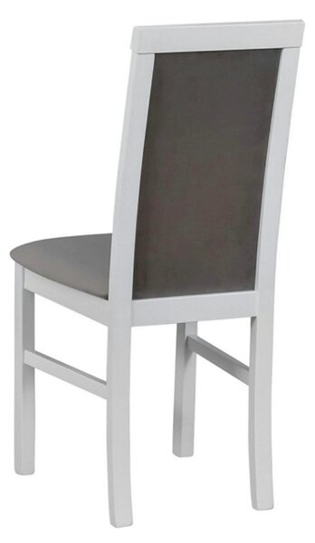 Scaun COMO, gri/alb, stofa catifelata/lemn, 43x51x92 cm