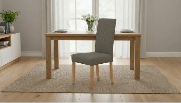 Scaun CAMPEL, gri/stejar sonoma, stofa clasica/lemn, 46x55x96 cm