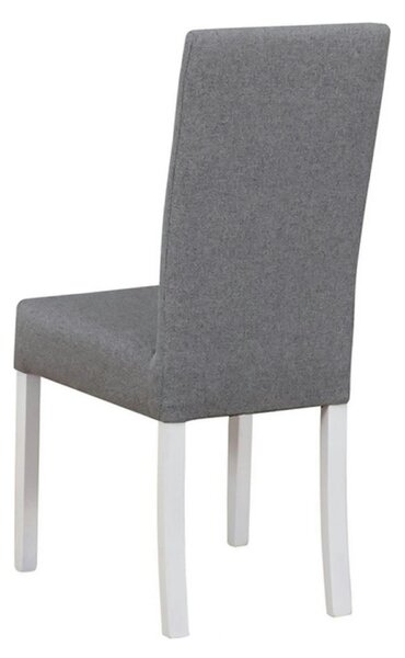 Scaun CAMPEL, gri deschis/alb, stofa clasica/lemn, 46x55x96 cm