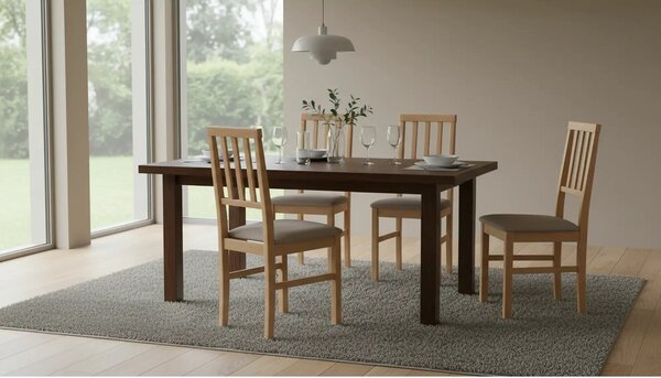 Scaun AREN, maro/stejar grandson, stofa clasica/lemn, 43x50x92 cm