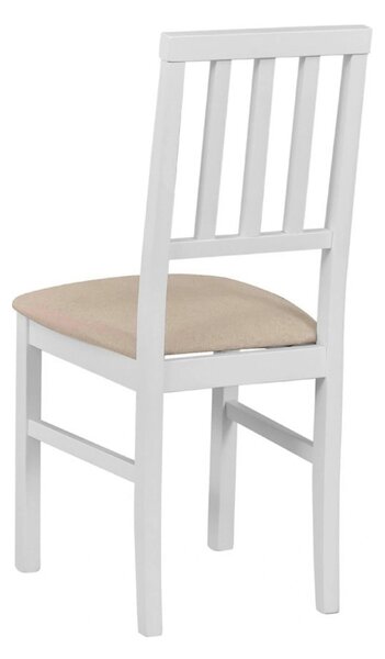 Scaun AREN, bej/alb, stofa clasica/lemn, 43x50x92 cm