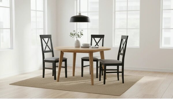 Scaun ALLA 3, gri deschis/negru, stofa clasica/lemn, 43x51x95 cm