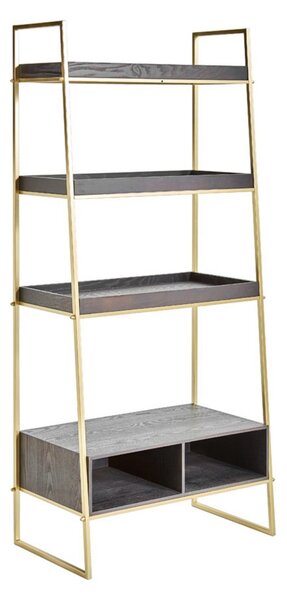 Etajera COBURG, gri/auriu, 66x36x140 cm