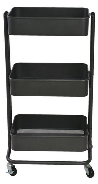 Carucior servire MIKE, negru, metal, 43x35x79 cm