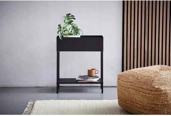 Ghiveci NEO, negru, metal, 50x20x60 cm