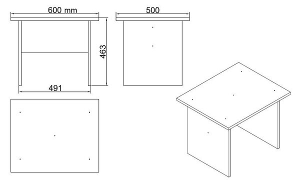 Set pentru birou Vincent 10 (Stejar + Negru). 1072640