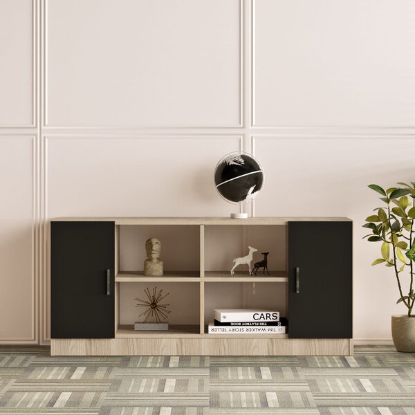 Set pentru birou Vincent 16 (Stejar + Negru). 1072652