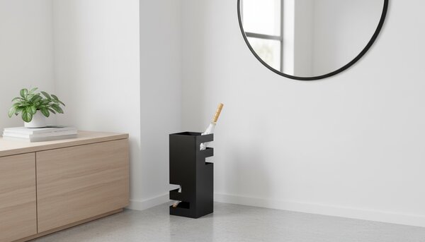 Suport umbrela LIANA, negru, metal, 19x19x48 cm