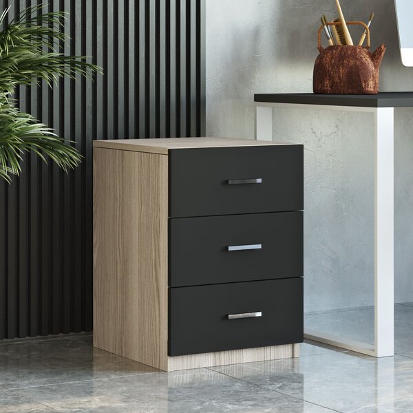 Set pentru birou Vincent 16 (Stejar + Negru). 1072652