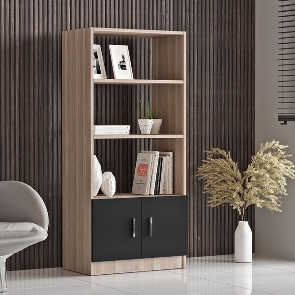 Set mobilier birou Vincent 15 (stejar + negru). 1072649