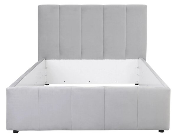 Cadru pat LONES 140x200, stofa catifelata gri deschis - Bluvel 03