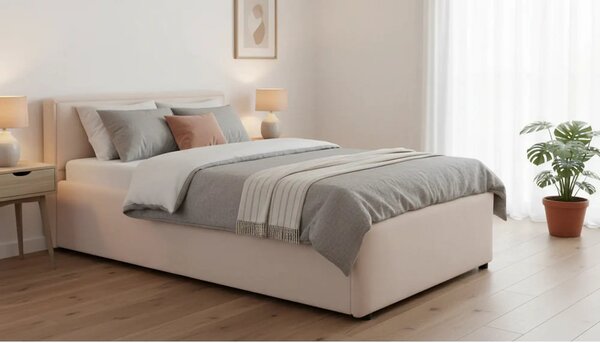 Cadru pat NEDIN 120x200, stofa clasica bej - Maya 03