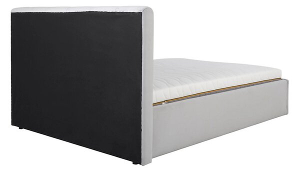 Cadru pat LONES 160x200, stofa catifelata gri deschis - Bluvel 03