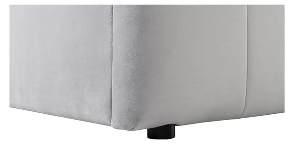 Cadru pat LONES 160x200, stofa catifelata gri deschis - Bluvel 03