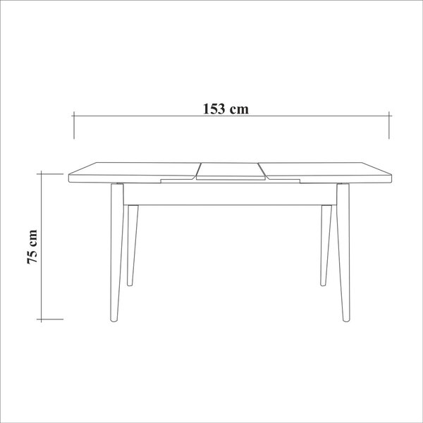 Masă sufragerie extensibilă (pentru 6 persoane) Oleander (Negru). 1073394