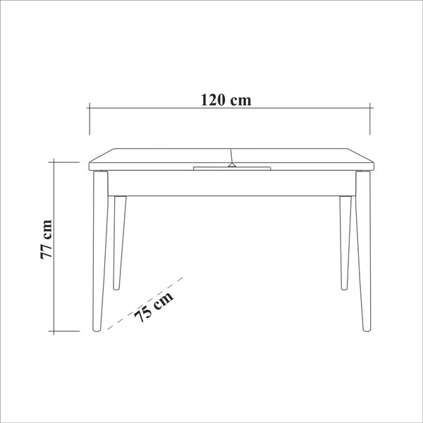 Masă sufragerie extensibilă (pentru 6 persoane) Oleander (Negru). 1073394