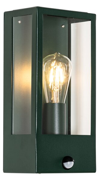 Lampă de perete exterioară verde închis cu senzor de mișcare IP44 - Rotterdam