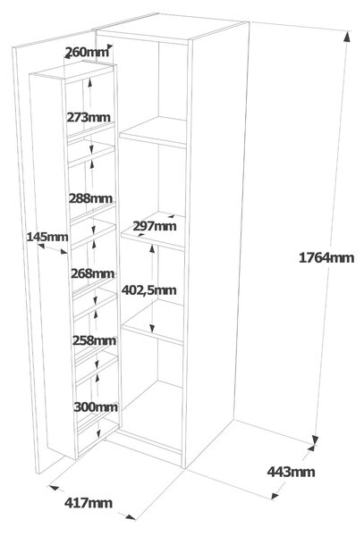 Dulap cu rafturi Vista (Alb). 1072758