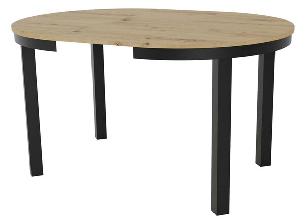 Masa extensibila BERNARDIN, stejar artisan/negru, 100/176x100x76 cm