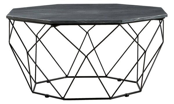 Masuta cafea AIDA, negru, marmura/metal, 84x84x43 cm