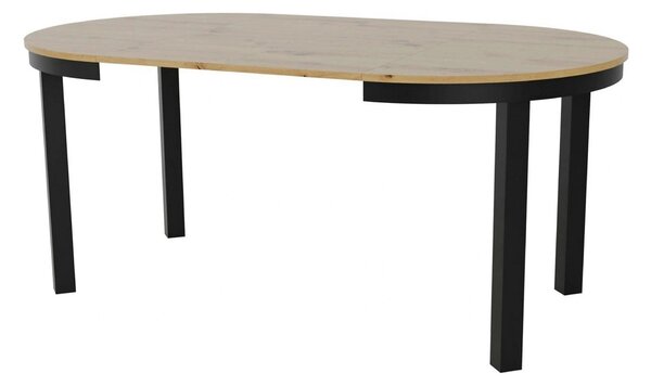 Masa extensibila BERNARDIN, stejar artisan/negru, 100/176x100x76 cm