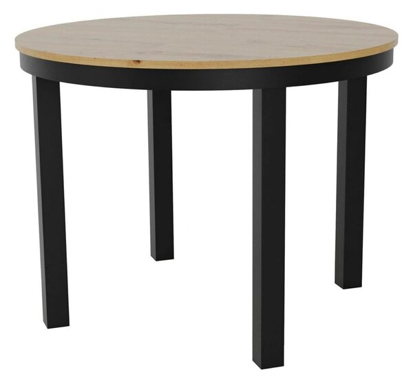 Masa extensibila BERNARDIN, stejar artisan/negru, 100/176x100x76 cm
