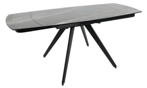Masa extensibila VIGO, negru cu efect de marmura, ceramica/metal, 120/
