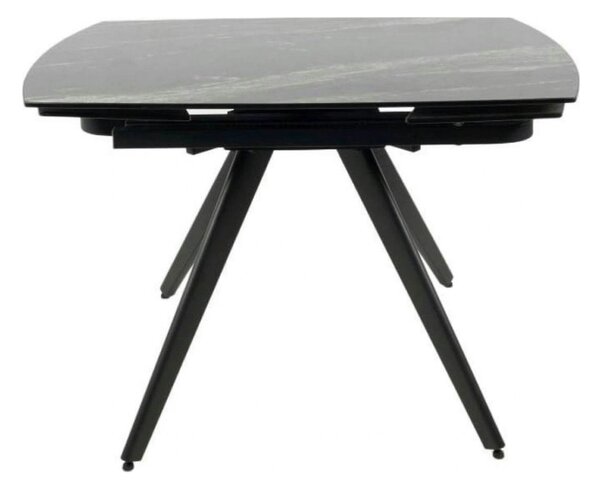 Masa extensibila VIGO, negru cu efect de marmura, ceramica/metal, 120/