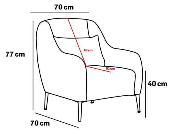 Atelier Del Sofa, Fotoliu Aergul alb-auriu 77/70/77 cm