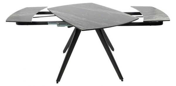 Masa extensibila VIGO, negru cu efect de marmura, ceramica/metal, 120/