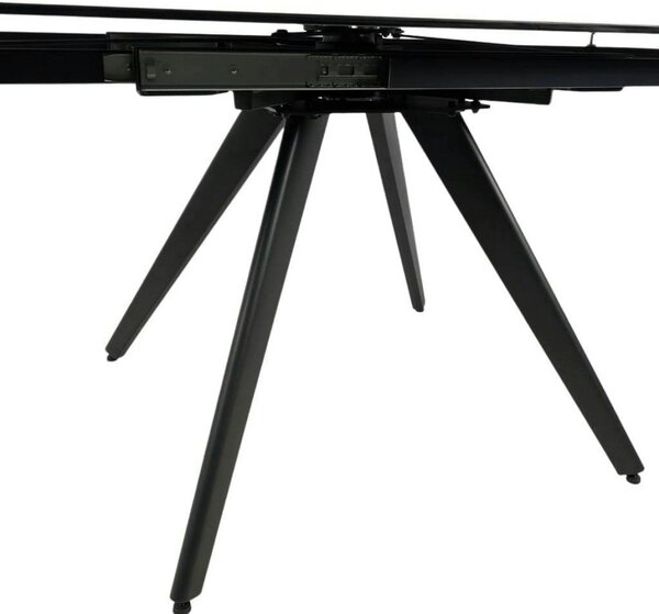 Masa extensibila VIGO, negru cu efect de marmura, ceramica/metal, 120/
