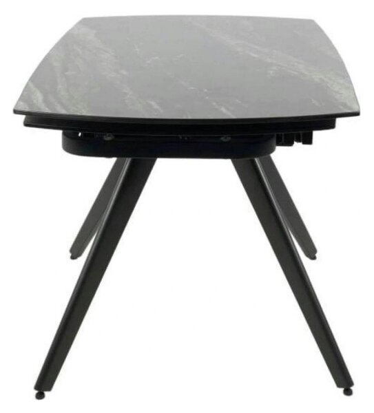 Masa extensibila VIGO, negru cu efect de marmura, ceramica/metal, 120/