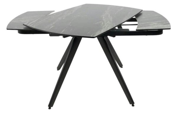 Masa extensibila VIGO, negru cu efect de marmura, ceramica/metal, 120/