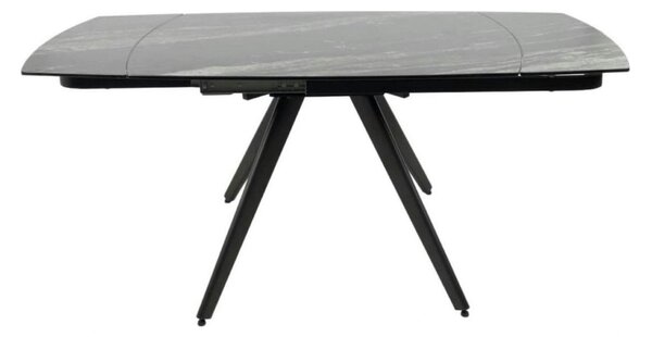 Masa extensibila VIGO, negru cu efect de marmura, ceramica/metal, 120/