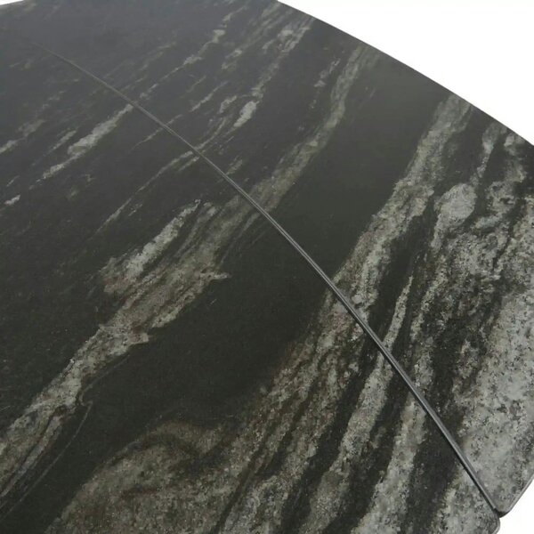 Masa extensibila VIGO, negru cu efect de marmura, ceramica/metal, 120/