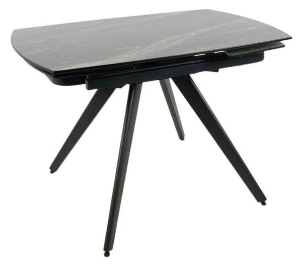 Masa extensibila VIGO, negru cu efect de marmura, ceramica/metal, 120/