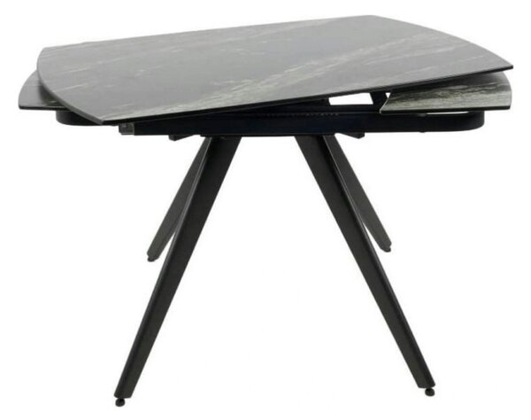 Masa extensibila VIGO, negru cu efect de marmura, ceramica/metal, 120/