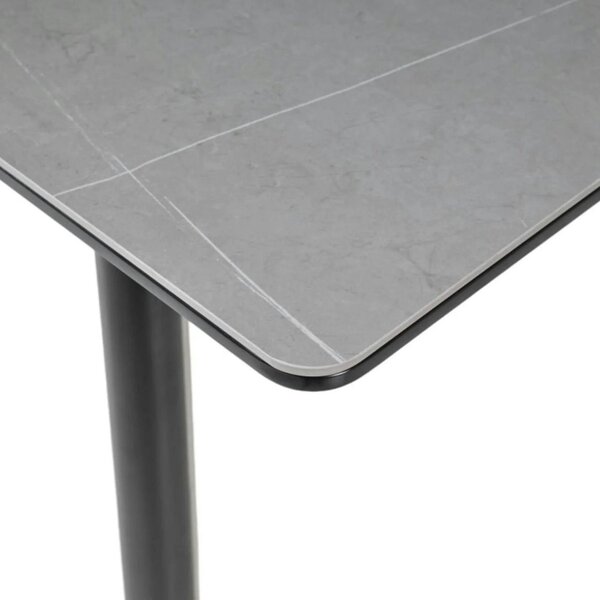 Masa extensibila OSTEN, gri cu efect de marmura/negru, 140/180x80x76 c