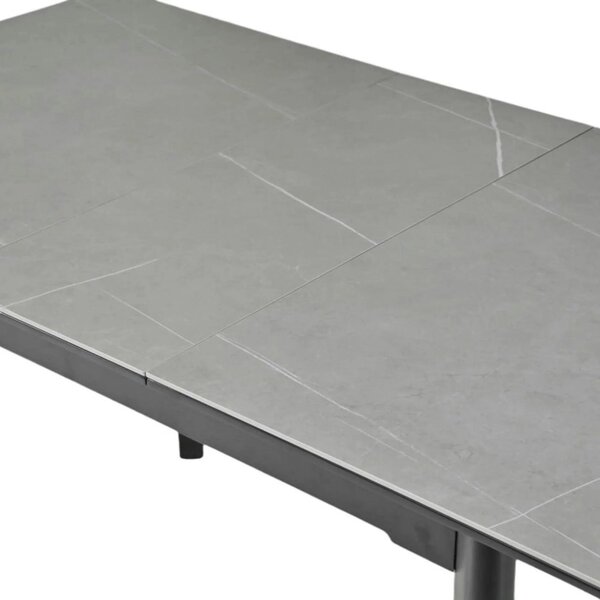 Masa extensibila OSTEN, gri cu efect de marmura/negru, 140/180x80x76 c